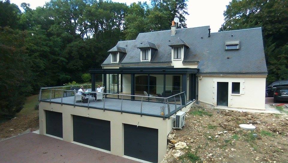 Construction d’un garage avec terrasse et véranda à la Membrolle sur Choisille